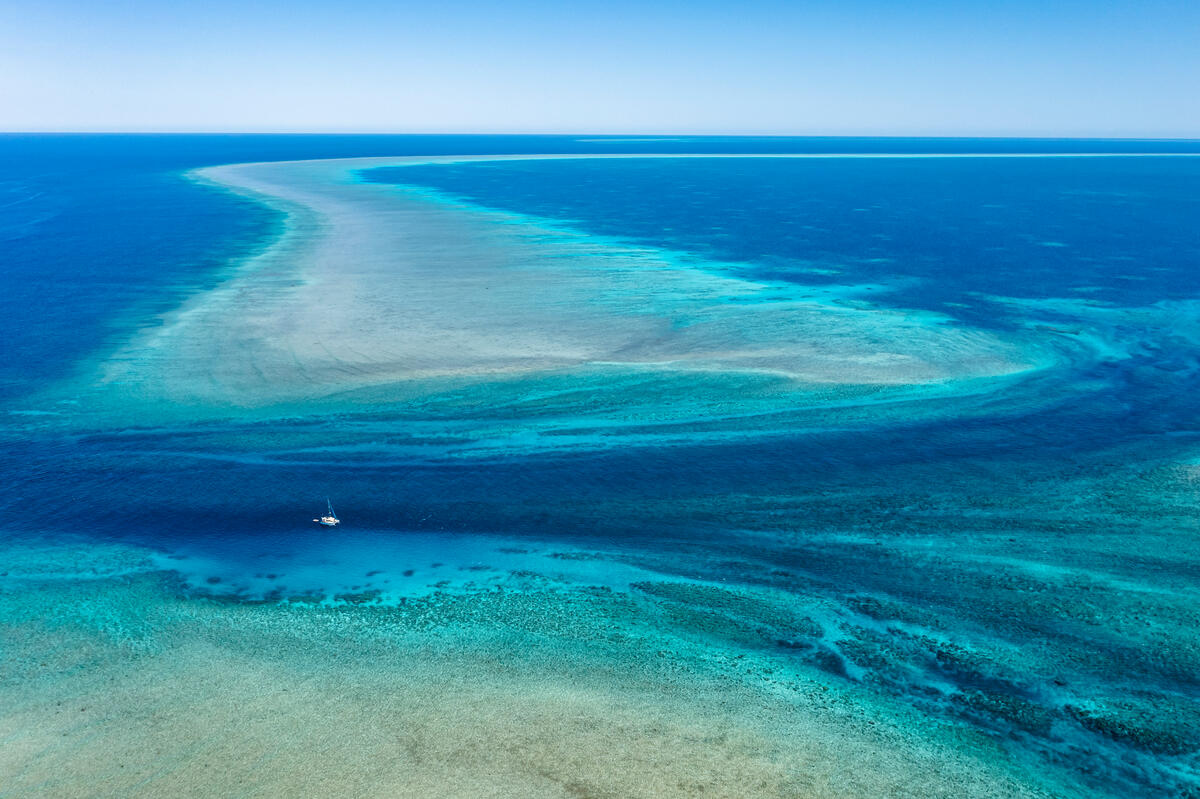 Aerial View of Scott Reef in Australia. © Alex Westover / Greenpeace