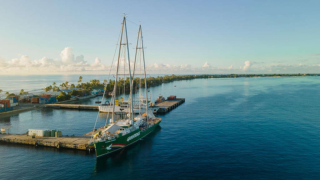 Tuvalu is one of the most climate-vulnerable nations in the world. With much of the country sitting at less than three metres in elevation, sea level rise and storm surges are not only leading to tidal inundation, food insecurity and cultural loss, but present an immediate threat to Tuvalu’s future. © Greenpeace / Bianca Vitale