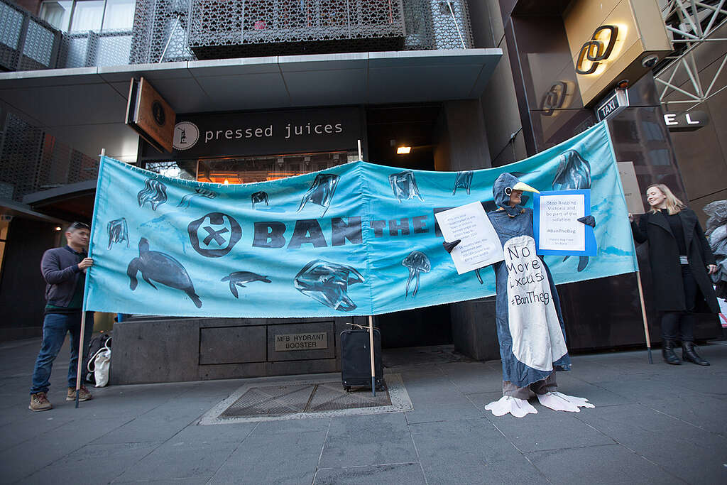 Ban the Bag Action in Melbourne.