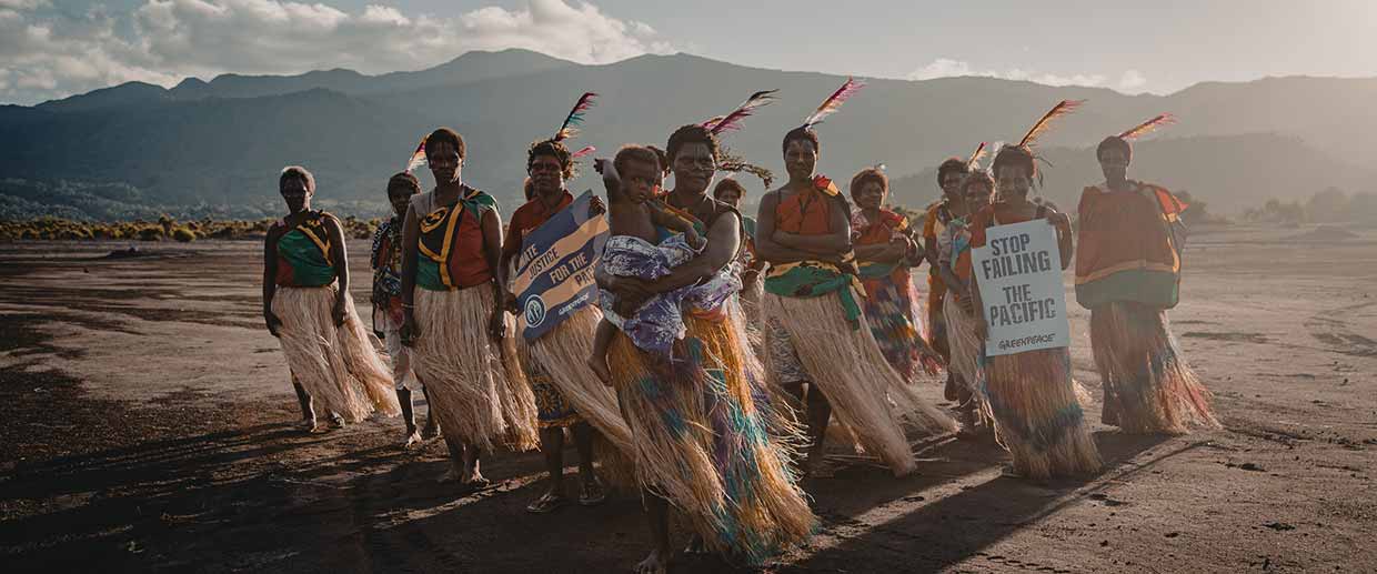 Pacific Climate Activists hold an action in Vanuatu for Climate Justice during COP26. ©Greenpeace